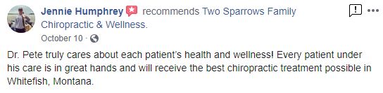 Two Sparrows Family Chiropractic & Wellness Patient Testimonial